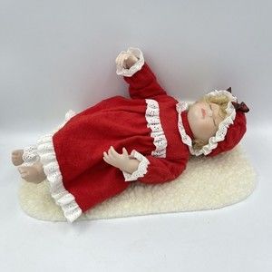 The Danbury Mint Porcelain Doll Waiting for Santa by Elaine Campbell Perfect!